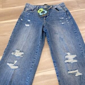 Brand New indigo Rein Skater High Rise Flare Leg Slouchy Inseam